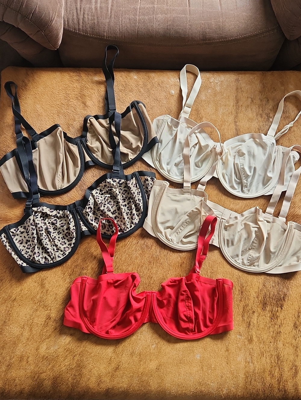 Cuup Balconette Sheer Cup Bra Lot Size 38E 5 Bras